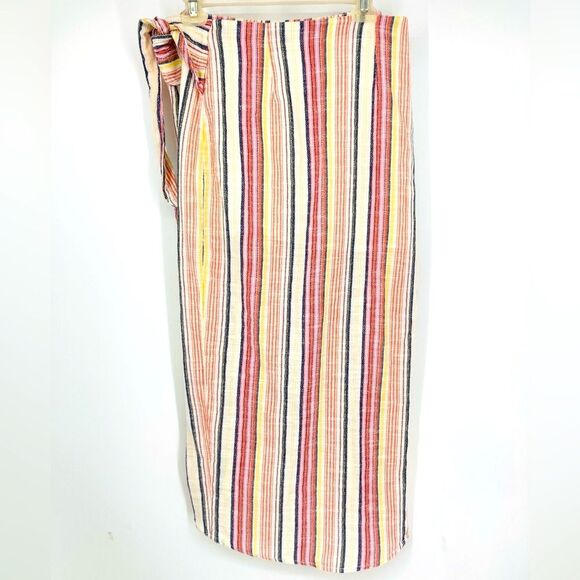 Free People Aubrey Striped Sarong Wrap Maxi Dress 2 - Picture 7 of 10